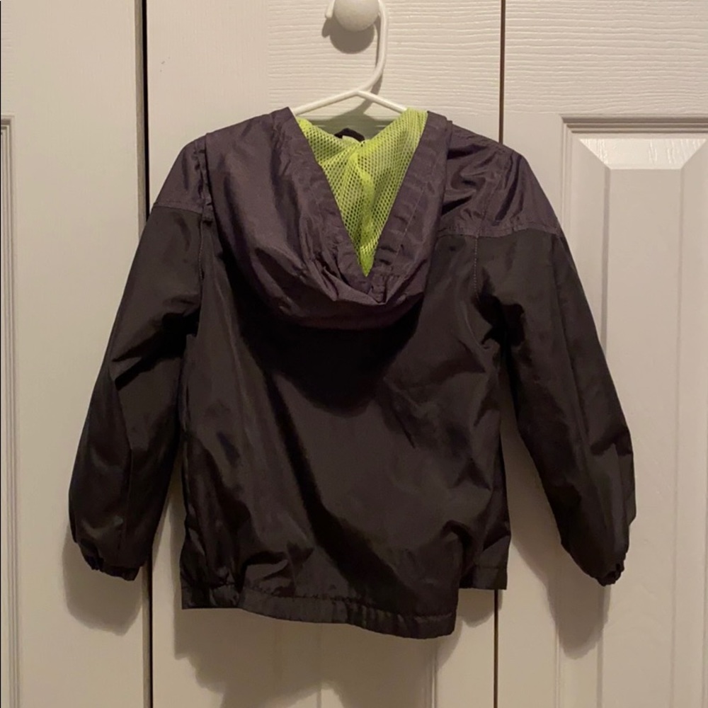 Gray windbreaker jacket